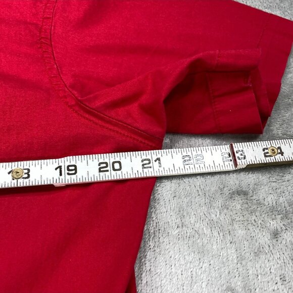 Furor Jeans for Hooligans Shirt Mens Large Red Stretch Short Sleeve Button Up - Picture 7 of 13